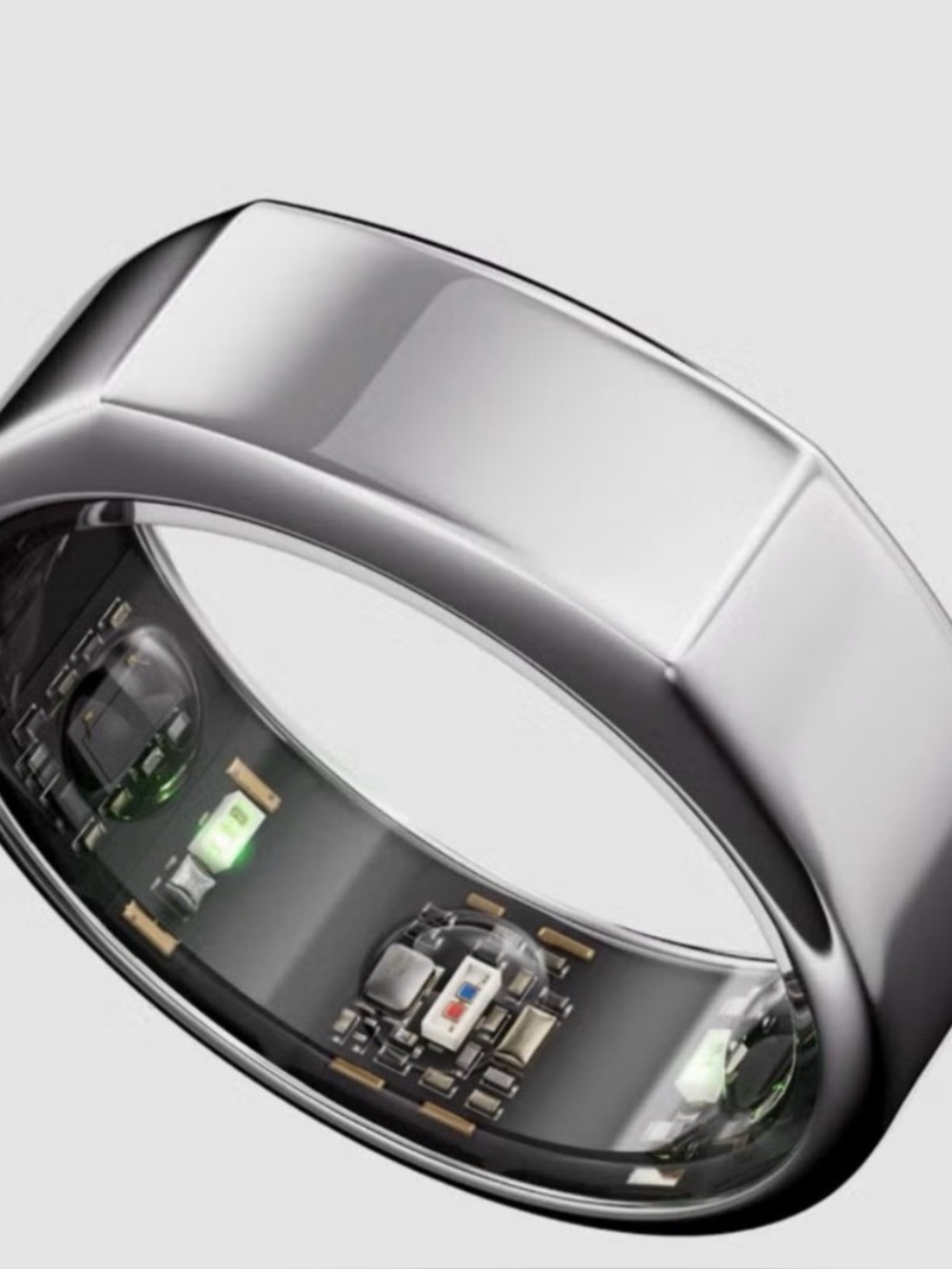 Oura Silver Health Ring with Visible Sensors